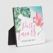 熱帯水色結婚式の引き出物標識 フォトプラーク (正面)