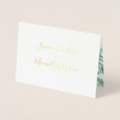 熱帯水色結婚式招待状箔 箔カード (正面)