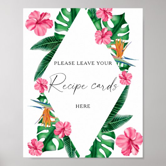 熱帯水色 – あなたのレシピカードはこちら ポスター (正面)