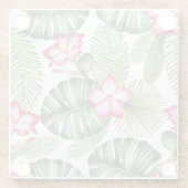 熱帯水色：シームレスパターン ガラスコースター (裏面)