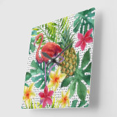 熱帯水色 スクエア壁時計 (傾斜)