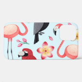 熱帯水色:鳥花融合。 Case-Mate iPhoneケース (裏面 (横))