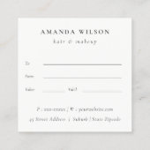 熱帯沿岸のヤシの木のギフト証明書 スクエア名刺 (裏面)