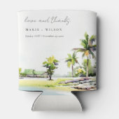 熱帯沿岸のヤシの木の水の色結婚の 缶クーラー (裏面)