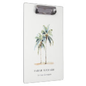 熱帯沿岸のヤシの木の水色ブルーグリーン クリップボード (右)