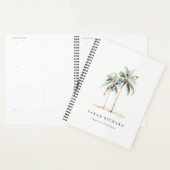 熱帯沿岸のヤシの木の水色ブルーグリーン プランナー手帳 (ディスプレー)