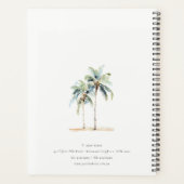 熱帯沿岸のヤシの木の水色ブルーグリーン プランナー手帳 (裏面)