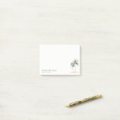 熱帯沿岸のヤシの木の水色ブルーグリーン ポストイット (デスク上)