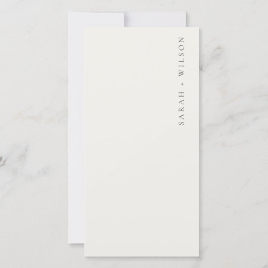 熱帯沿岸のヤシの木結婚のメニューカード サンキューカード (裏面)