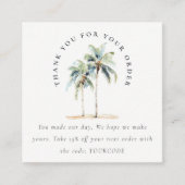 熱帯沿岸のヤシ感謝していの木の注文 スクエア名刺 (正面)