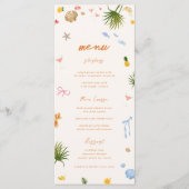 熱帯沿岸の手描き花の貝殻結婚の メニュー (正面)