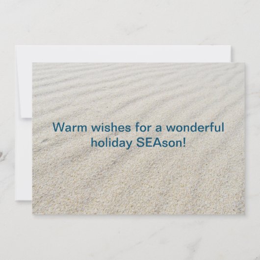熱帯沿岸の海'nグリーティングクリスマス シーズンカード (裏面)