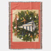 熱帯沿岸の「SEASとグリーティング」クリスマス スローブランケット (正面縦)
