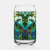 熱帯沿岸ウミガメティール（緑がかった色）ブルーグリーン ガラス缶 (右)