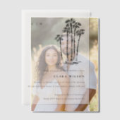 熱帯沿岸パームツリースケッチベビーシャワー ベラム紙招待状 (オフセット (カップル))