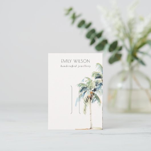 熱帯沿岸パームツリーヘアピンディスプレイ 名刺 (スタンド正面)