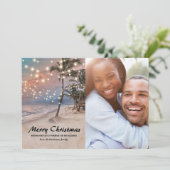 熱帯沿岸ビーチクリスマスフォト シーズンカード (スタンド正面)