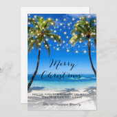 熱帯沿岸ビーチクリスマスホリデーカード シーズンカード (正面/裏面)