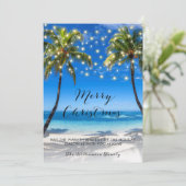 熱帯沿岸ビーチクリスマスホリデーカード シーズンカード (スタンド正面)