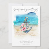 熱帯沿岸ビーチクリスマスホリデーカード シーズンカード (正面)