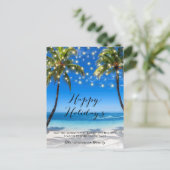 熱帯沿岸ビーチクリスマスホリデーカード シーズンポストカード (スタンド正面)