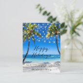 熱帯沿岸ビーチクリスマスホリデーカード シーズンポストカード (スタンド正面)