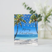 熱帯沿岸ビーチクリスマスホリデーカード シーズンポストカード (スタンド正面)