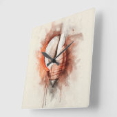 熱帯沿岸ビーチシーシェル水色 スクエア壁時計 (傾斜)