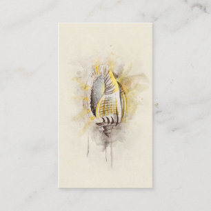 熱帯沿岸ビーチシーシェル水色 名刺