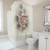 熱帯沿岸ビーチシーシェル絵画ズ シャワーカーテン (インサイチュ)