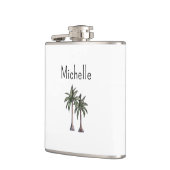 熱帯沿岸ビーチパームツリーズシンプル フラスク (左)