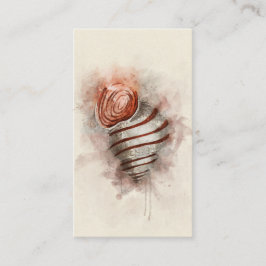 熱帯沿岸ビーチ海殻水彩 名刺