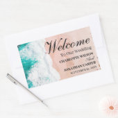 熱帯沿岸ビーチ結婚式歓迎バッグ 長方形シール (封筒)