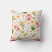 熱帯沿岸手描き花と貝殻 クッション (裏面)