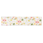 熱帯沿岸手描き花と貝殻 ショートテーブルランナー (横)