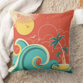 熱帯波の波の枕 クッション (ブランケット)