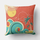 熱帯波の波の枕 クッション (裏面)