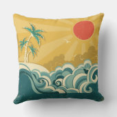 熱帯波は枕を振ります クッション (裏面)