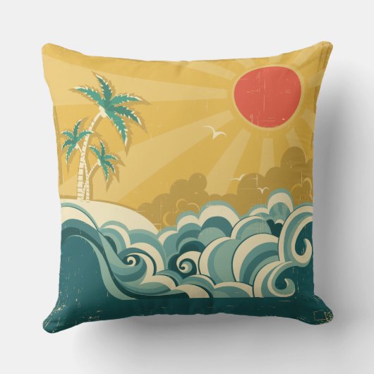 熱帯波は枕を振ります クッション (裏面)