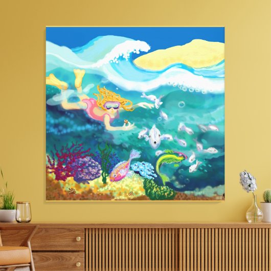 熱帯泳ぎ キャンバスプリント (インサイチュ (リビング))