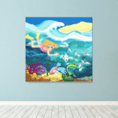 熱帯泳ぎ キャンバスプリント (インサイチュ (ウッドフロア))