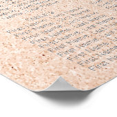 熱帯海と砂浜ビーチ結婚式のシーティングチャート ポスター (角)