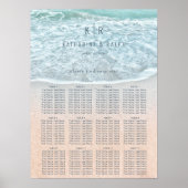 熱帯海と砂浜ビーチ結婚式のシーティングチャート ポスター (正面)