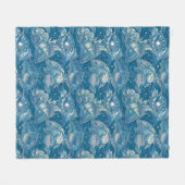 熱帯海のパターン フリースブランケット (正面(横))