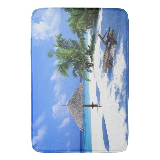 熱帯海のビーチの浴室の敷物のマットの家の装飾 バスマット (正面縦)