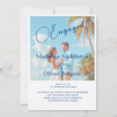 熱帯海の目的地の婚約写真 招待状 (裏面)