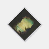 熱帯海を見下ろす洞窟の写真 スタンダードカクテルナプキン (角)