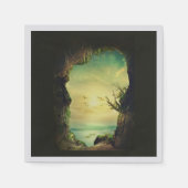 熱帯海を見下ろす洞窟の写真 スタンダードカクテルナプキン (正面)