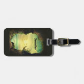 熱帯海を見下ろす洞窟の写真 ラゲッジタグ (正面横)