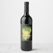 熱帯海を見下ろす洞窟の写真 ワインラベル (正面)